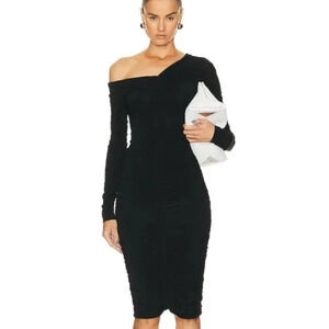 A.L.C. Black Marie Ruched Jersey Dress. Sz: M